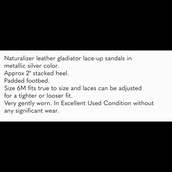 Euc Naturalizer Felicity Leather silver block heel lace up Sandals 6 - Picture 2 of 9